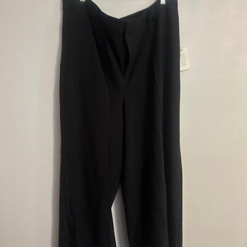 Eloquii Black wide leg drape front with belt loops trouser, size 20